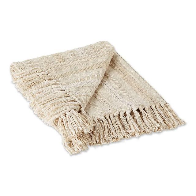 DII Braided Striped Throw, 50x60, Vintage Linen