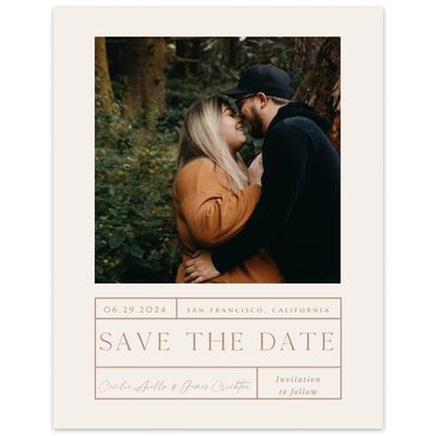Linen, Brown Wedding Digital Save the Date - Colfax Photo