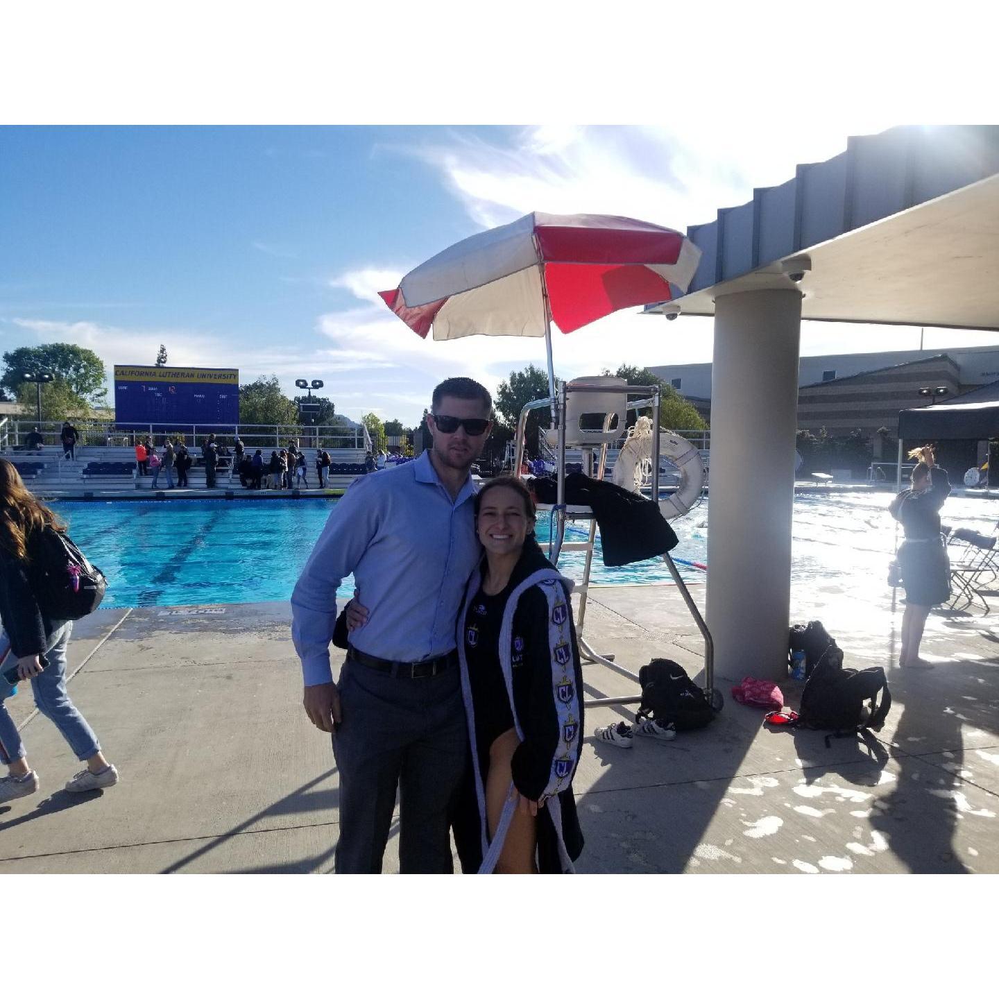 Denver coming to support Nicole at a water polo game
