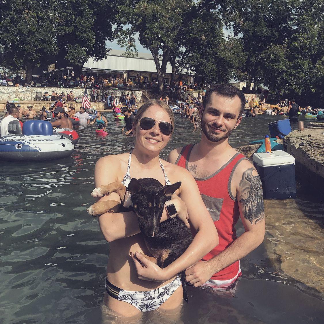 Swimming in San Marcos River with Scar