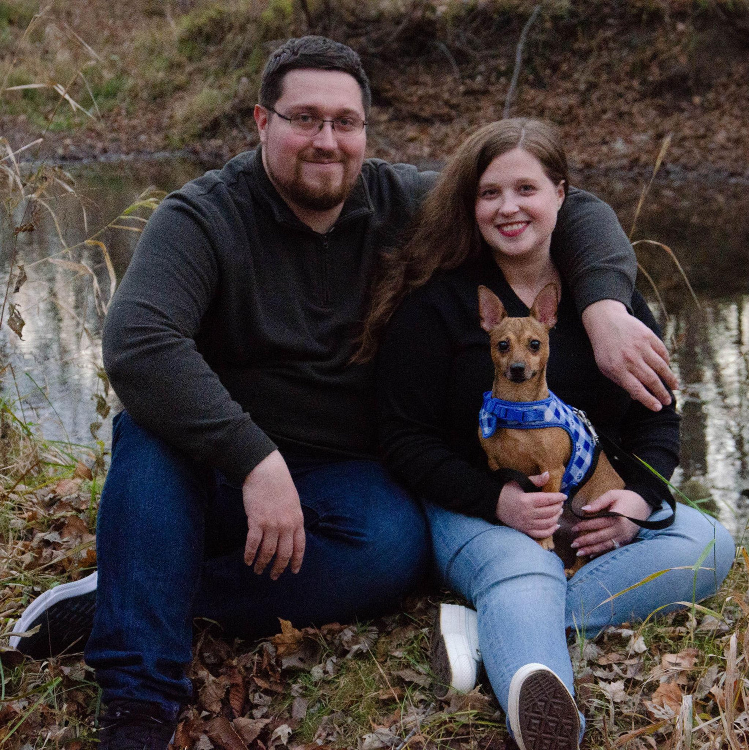 This photo happens to be taken in a neighborhood some where in Sylvania, OH. That is my dog Jasper on my lap in the photo with us.