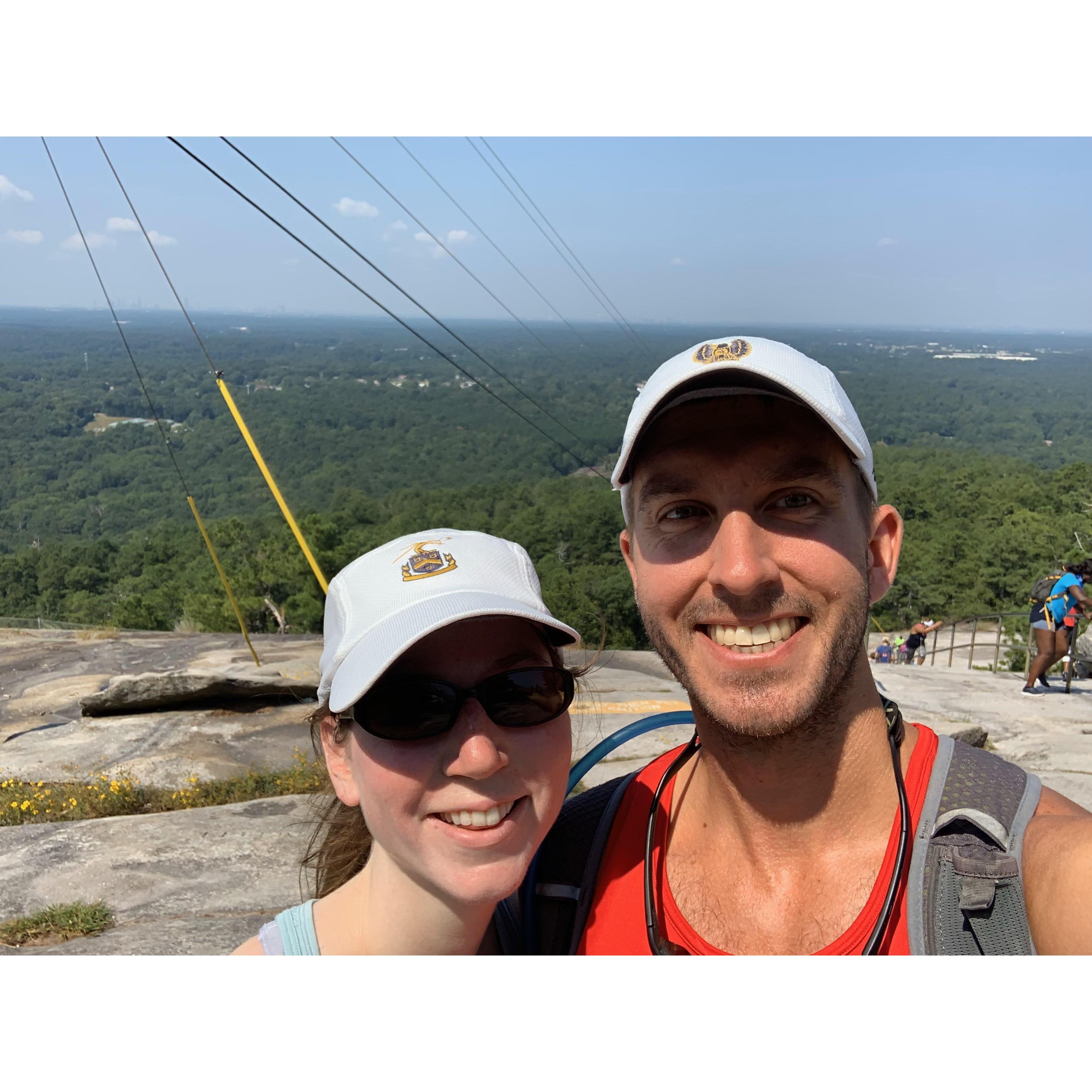 At the top of Stone Mountain, GA in September 2019 shortly after we moved to Atlanta in fall 2019.