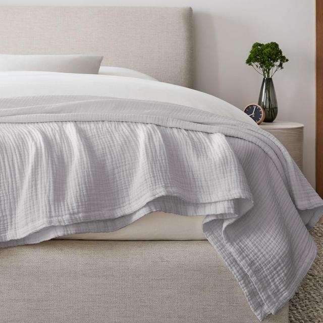 Dreamy Gauze Cotton Blanket, King/Cal. King, Frost Gray