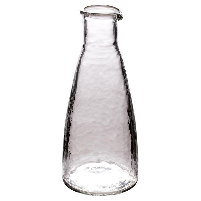 Hammered Glass Personal Carafe, Water Pitchers, Wine Decanters, Mixed Drinks, Mimosas, Clear