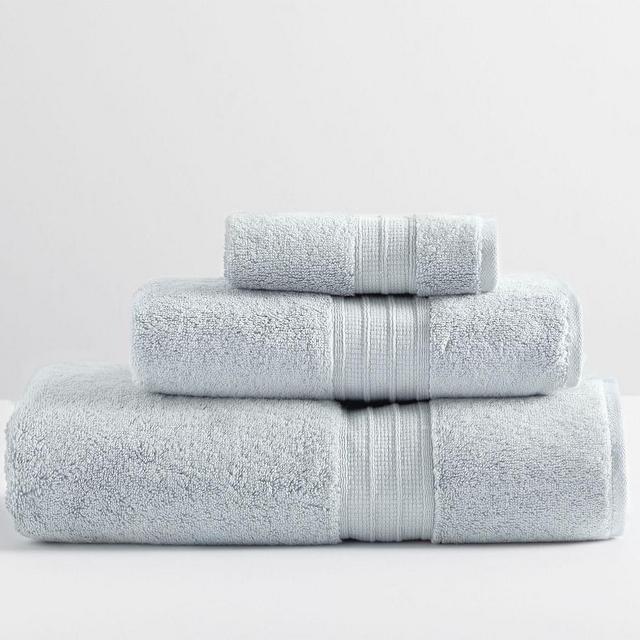 Hydrocotton Organic Bath, Hand, & Washcloth Towels, Set of 3, Porcelain Blue