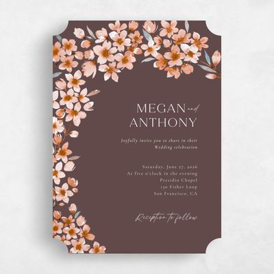 Brown Ticket Wedding Invitation - Shinya Portrait