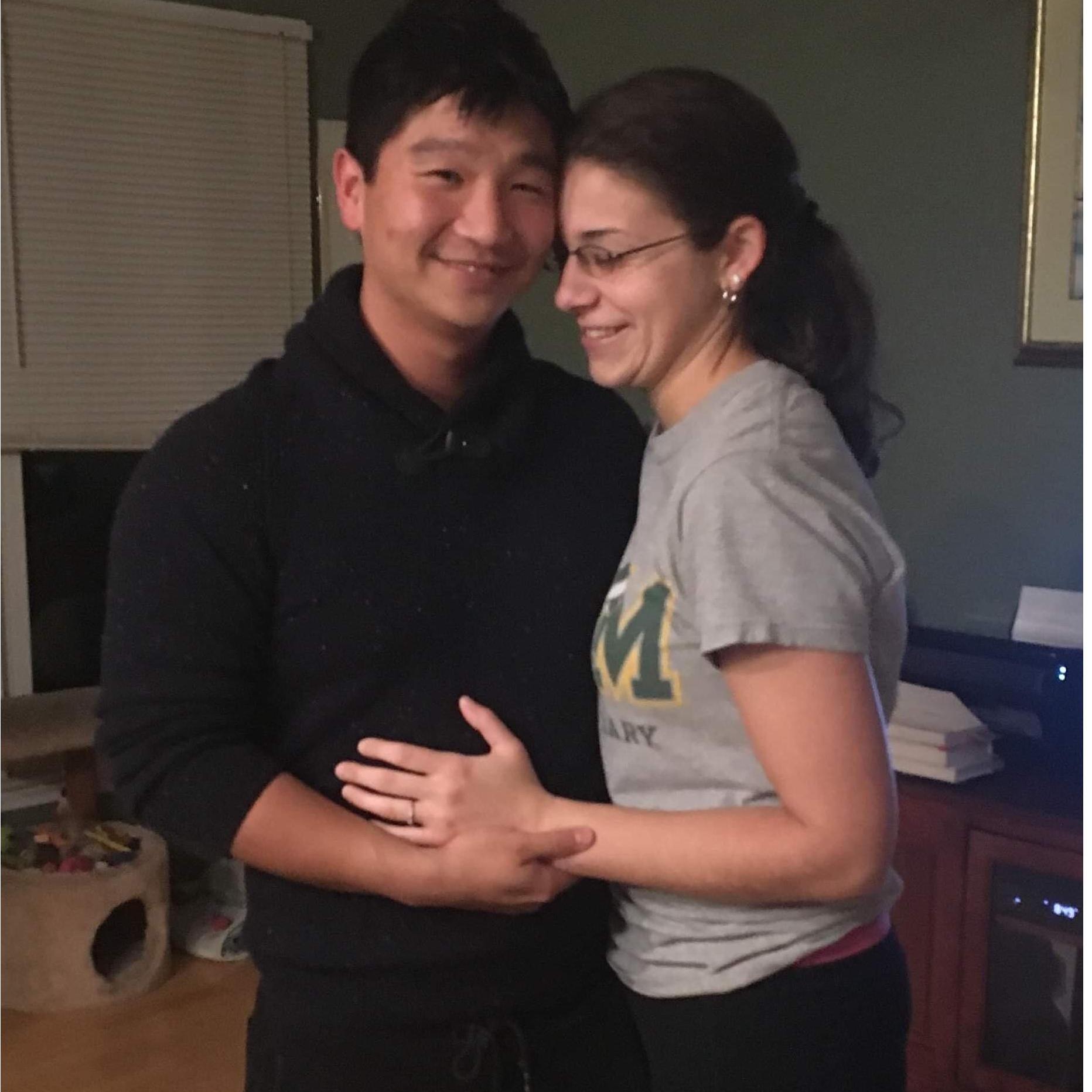The day of the proposal. Please excuse Katrina as she was so happy she forgot to smile.