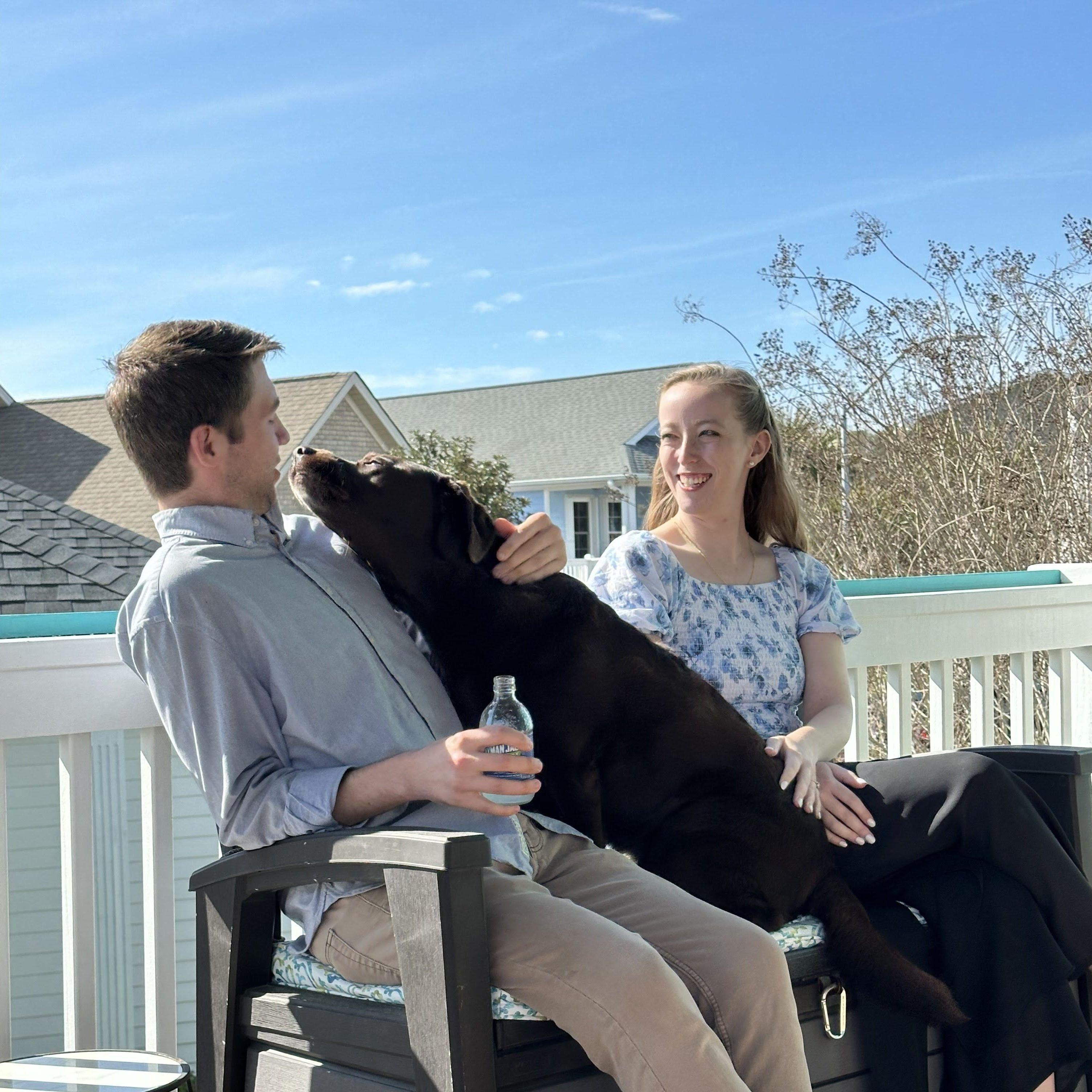 Nakia (the Migneco's puppy) loves Matt almost as much as Camilla does!