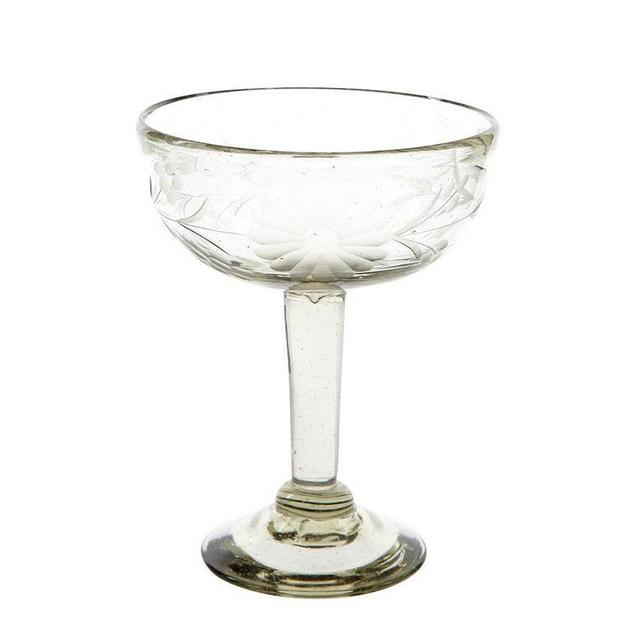 Hand-etched Recycled Margarita Glasses (set of 4)