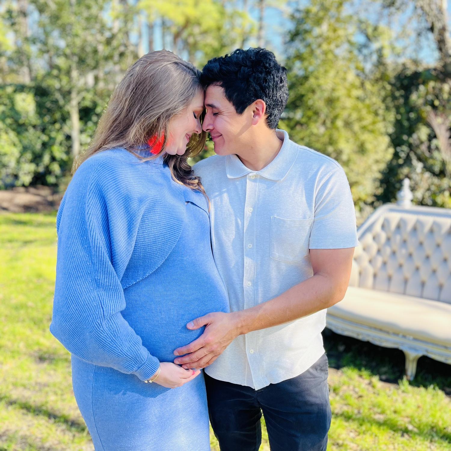 Sweet moment together at Baby Jeffrey's baby shower at Carolina Home & Garden! His baby shower was Harry Potter themed!