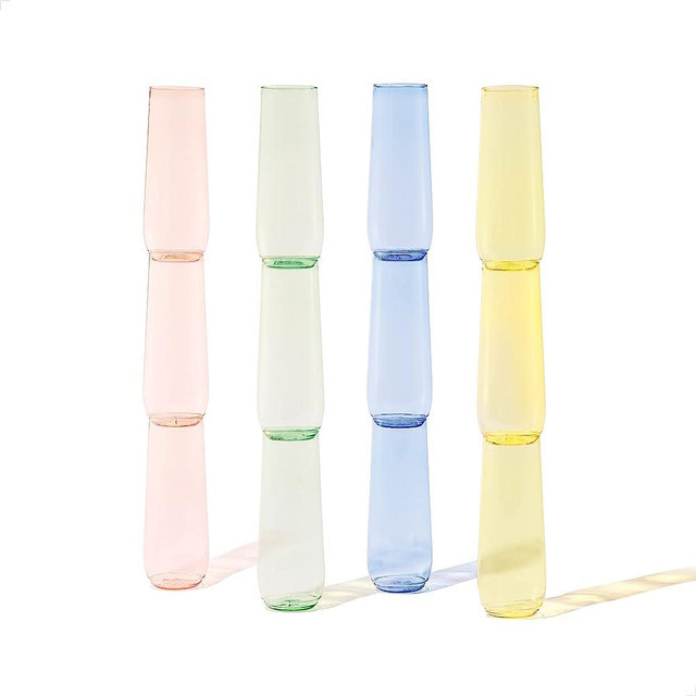 TOSSWARE POP 9oz Flute - Color Series SET OF 12, Premium Quality, Recyclable, Unbreakable & Crystal Clear Plastic Champagne Glasses
