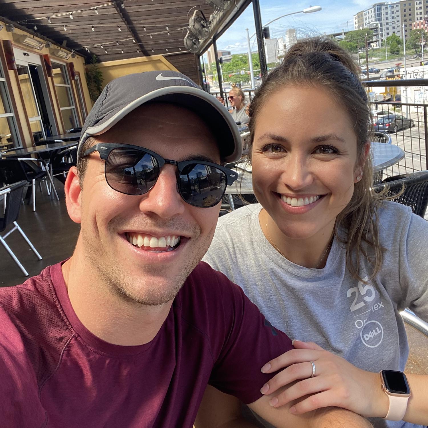 Our very first "date" at a restaurant during Covid.. 2 months after our official first date!