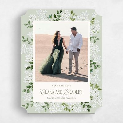 Green Ticket Wedding Save the Date - Daisi Photo