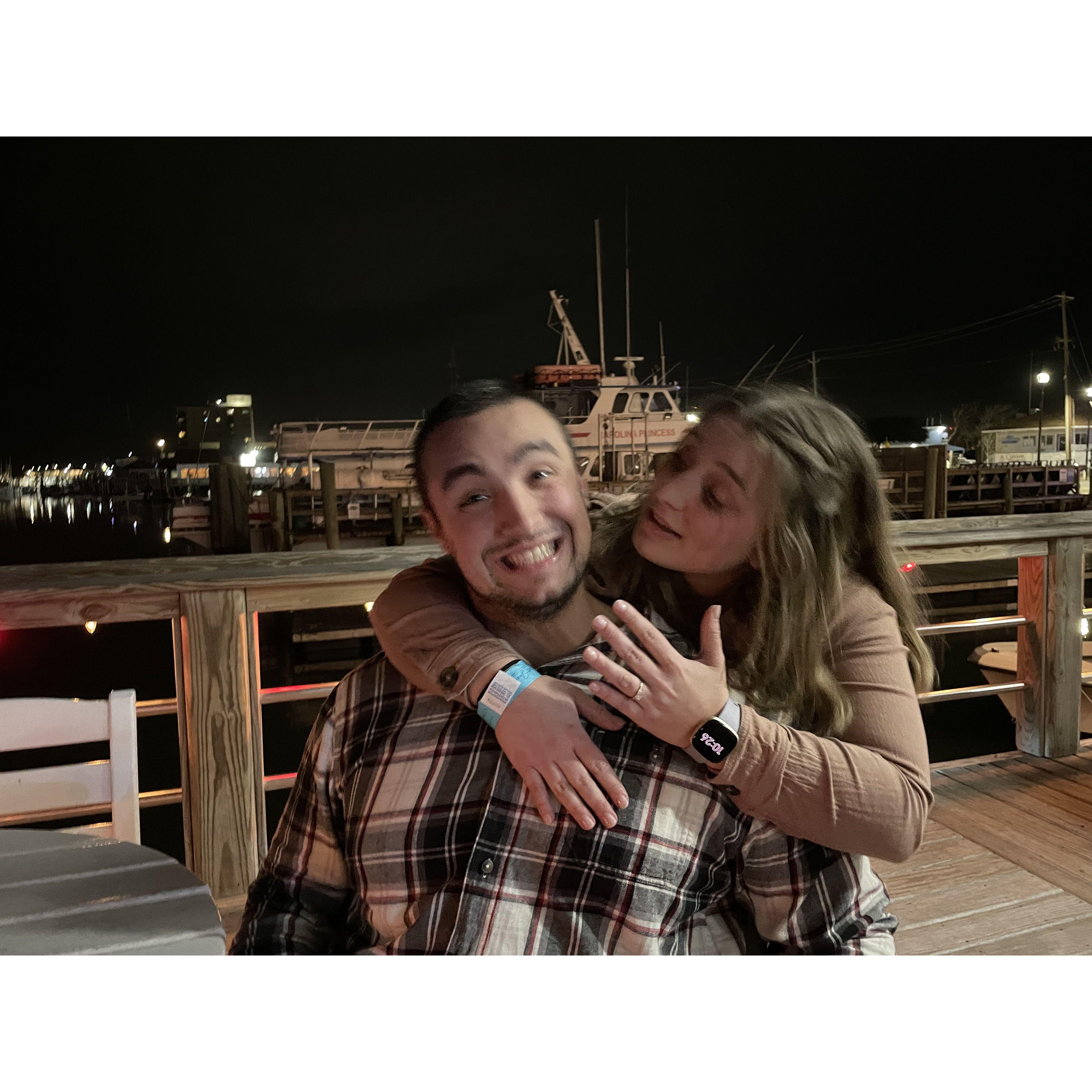 Celebrating our engagement with all our buds at Jack's in MHC!