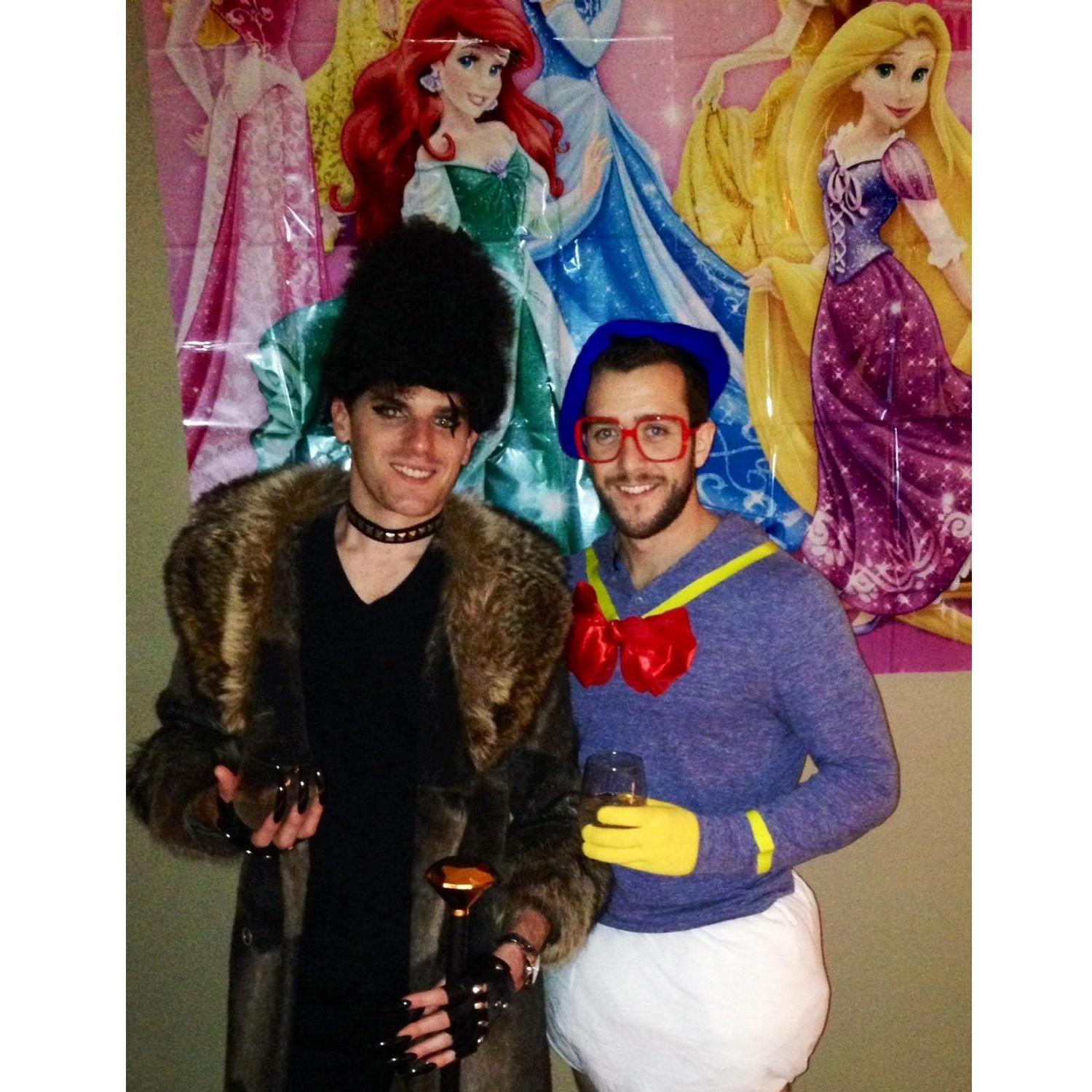 Dressed up for one of Katy & Andrew's infamous dinner parties - "Disney Characters - Where Are They Now?"