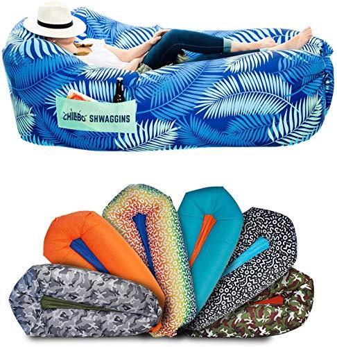 Chillbo Shwaggins Inflatable Couch – Cool Inflatable Chair. Upgrade Your Camping Accessories. Easy Setup is Perfect for Hiking Gear, Beach Chair and Music Festivals.