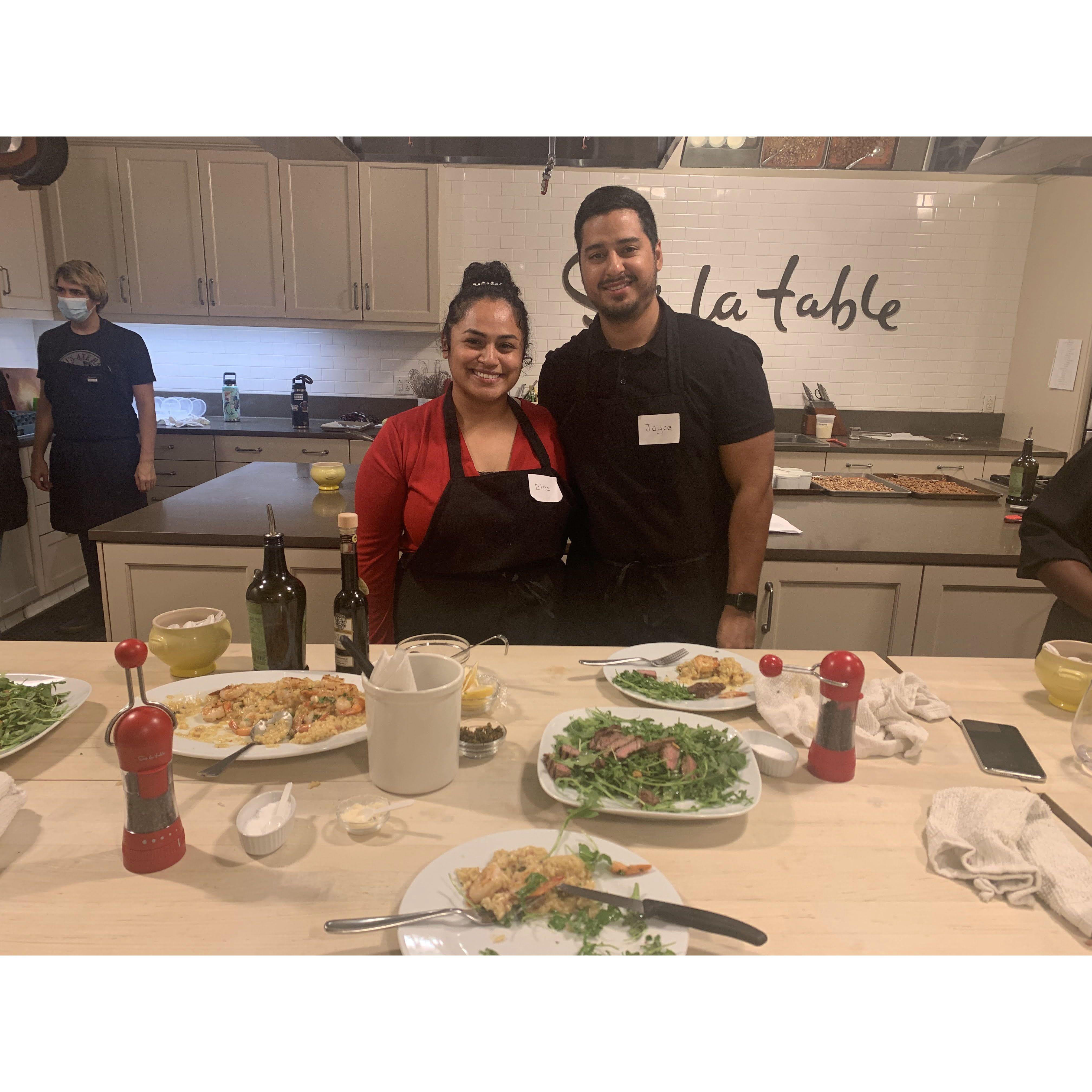 We celebrated our first anniversary with a cooking class at Sur La Table.