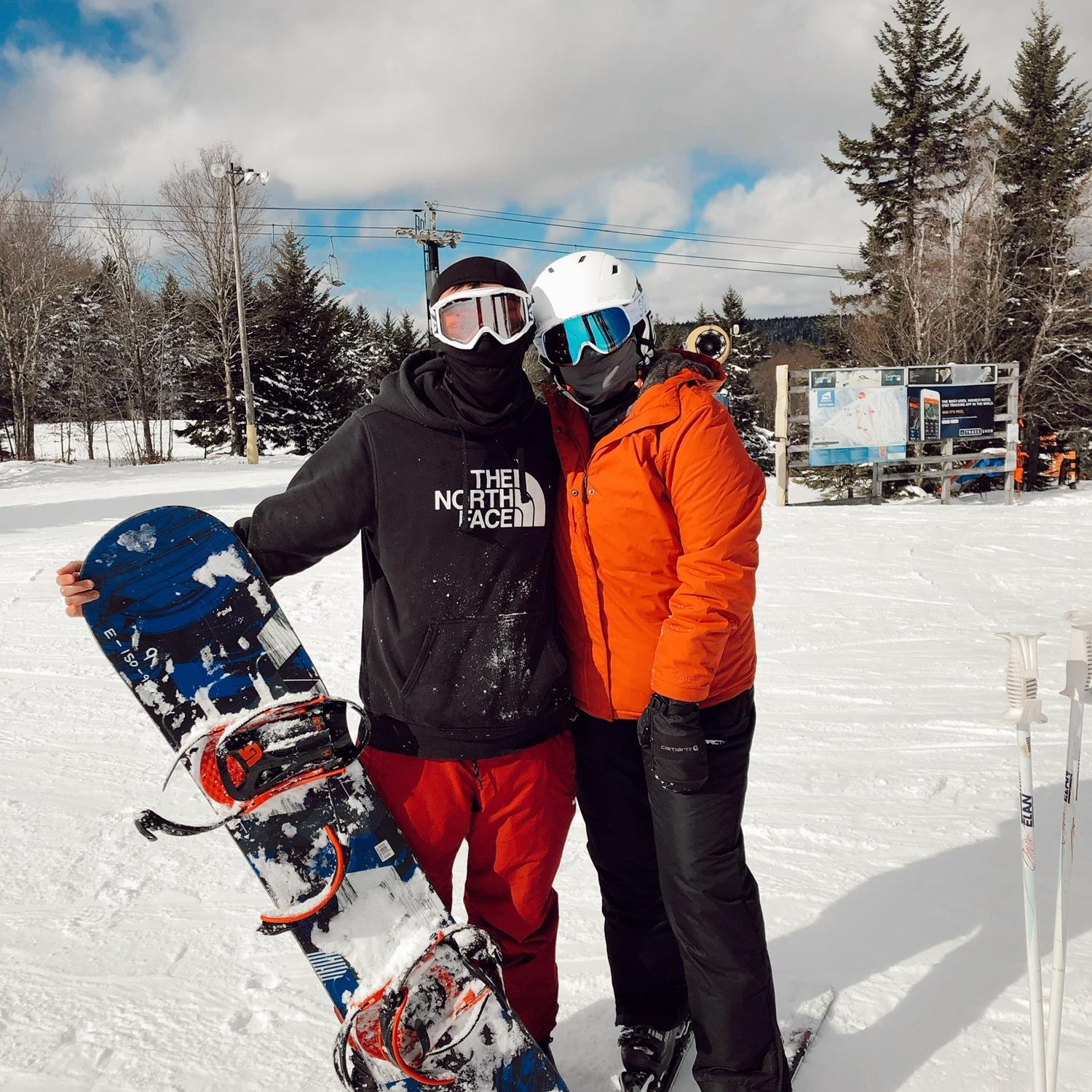 First trip to Snowshoe and Baileys first time ever snowboarding! Little did they know it would become one of their absolute favorite things to do together
