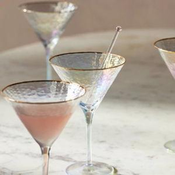 Zaza Lustered Martini Glasses, Set of 4