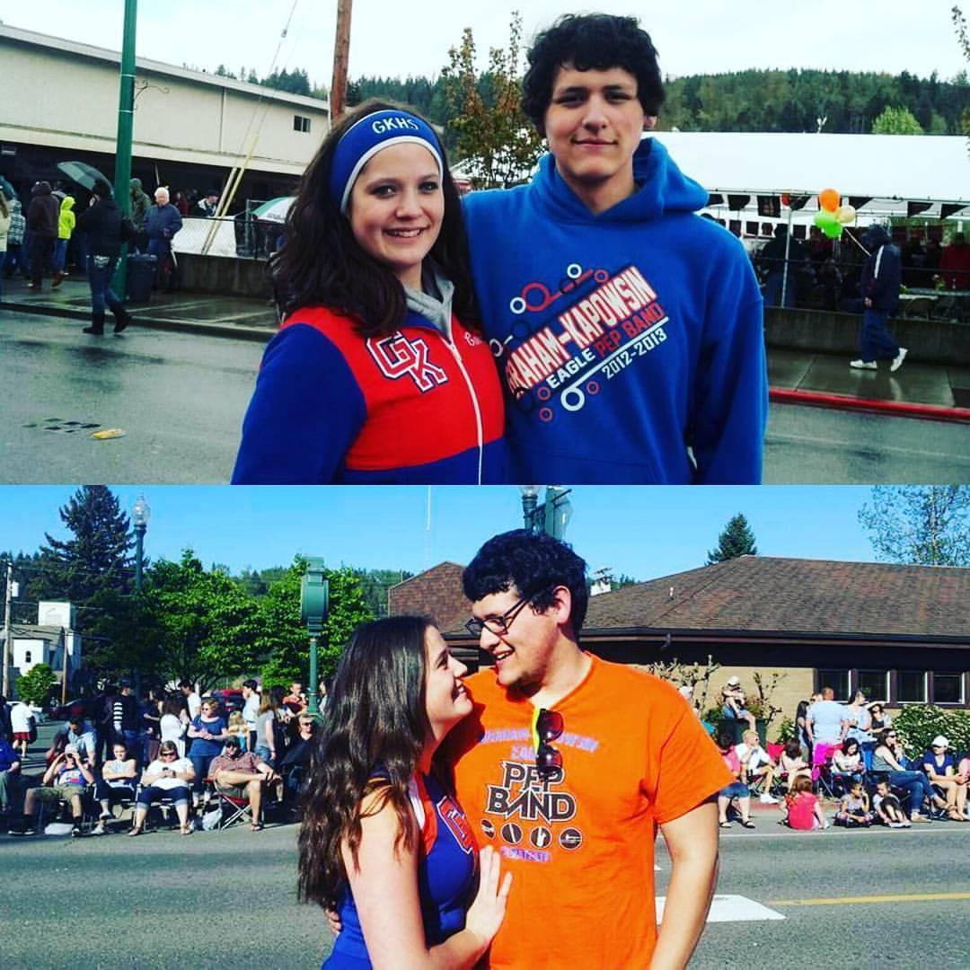 First daffodil parade freshman year and last daffodil parade senior year.