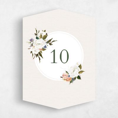 Beige Diamond Wedding Table Number - Octavia