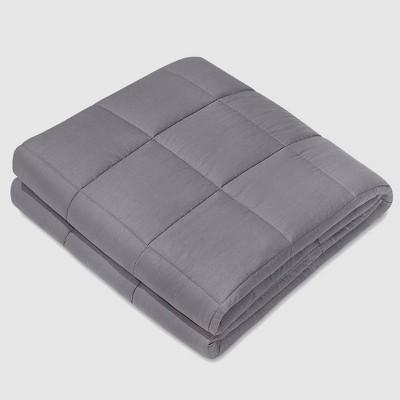 60&#34; x 80&#34; 100% Cotton Luxury 17lbs Weighted Blanket Dark Gray - NEX