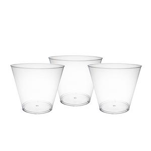 Party Essentials Hard Plastic 9-Ounce Party Cups/Old Fashioned Tumblers, 250-Count, Clear