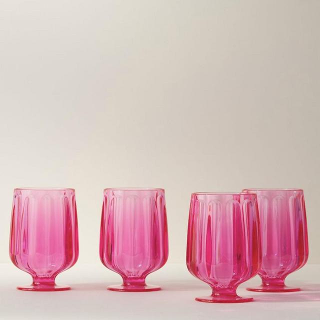 Pink Acrylic Goblets Set of 4