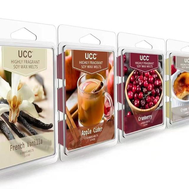 UCC Wax Melts with Strong Fragrance, Long Lasting Premium Plant Based Natural Soy Scented Melts Cubes, Wax Melts Tarts, Colored Wax Melt - 4 Pack