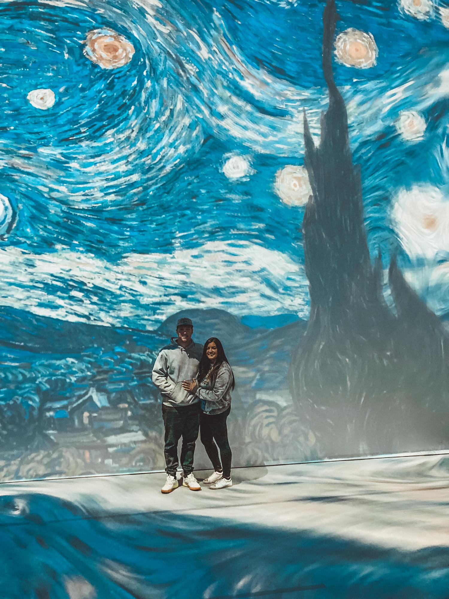 We visited the Van Gogh exhibit in STL. We were celebrating the best man’s birthday! It was such a cool experience!