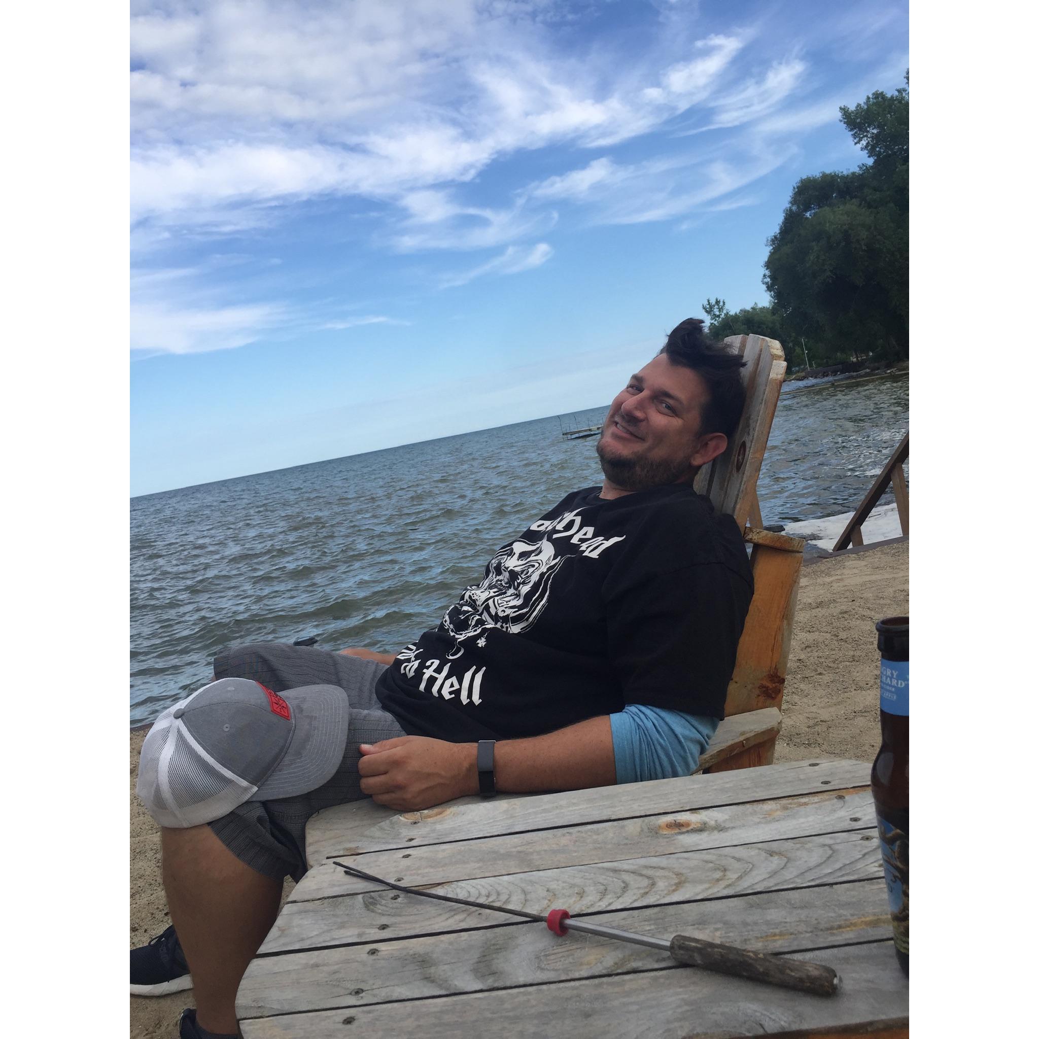 Taking in the view on Lake Huron