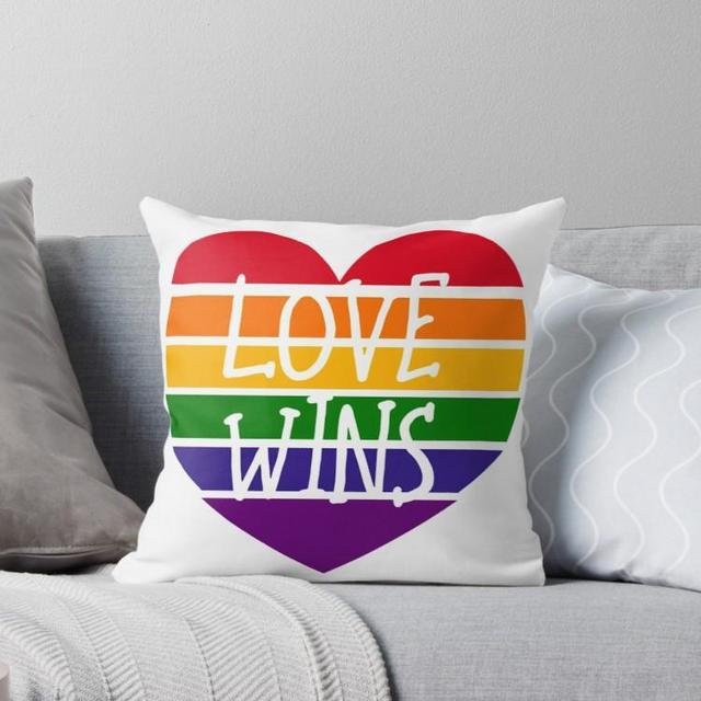 ‘LOVE WINS’ Throw Pillow by Kriv71