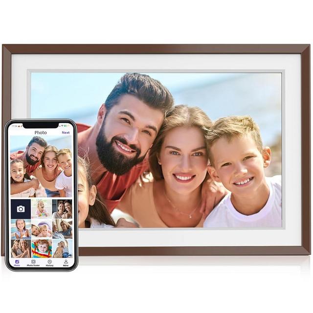 Digital Picture Frame, 10.1 Inch WiFi Digital Photo Frame, IPS HD Touch Screen Electronic Picture Frame, 16GB Storage, Slideshow, Easy to Share Photos and Video via Uhale Free APP, Gifts for Family