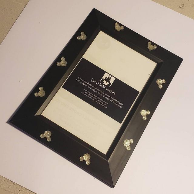 Disney inspired Picture frame Black with Mickey Gems 4x6, 5x7 or 8x10 Decor Gift Home