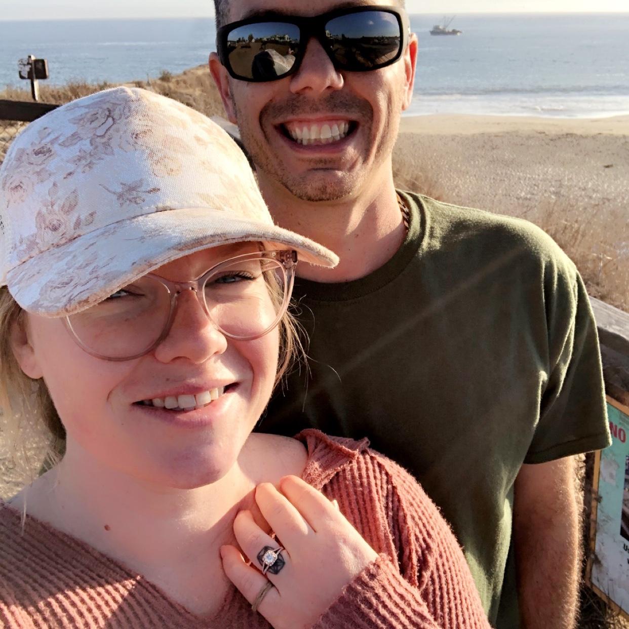 •November 5th, 2020• Mitchell surprises Kelly in Santa Cruz with the proposal of a lifetime… string and all!
