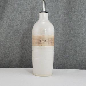 Made to order(Up to 3 weeks)* Ceramic olive oil cruet, stoneware, Porcelain/Stoneware - White