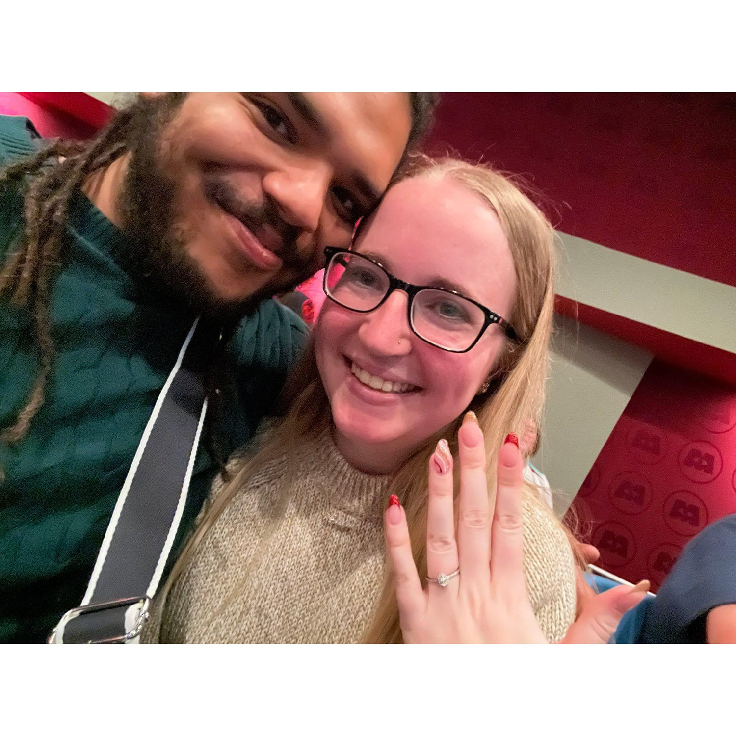 The night of the proposal when we called Kelsea's dad, Michael's mom, and Kelsea's bestfriend Leah and her family. Later that night we told everyone else!