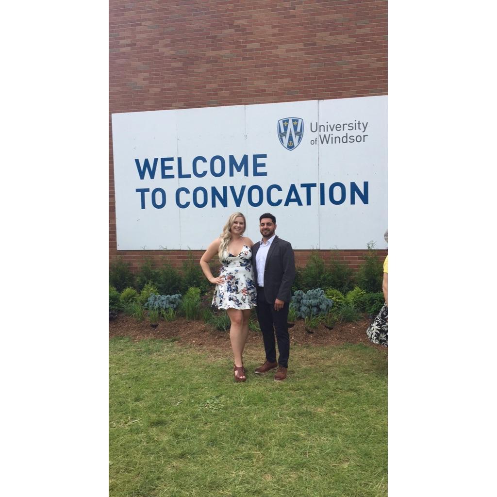We both took a 5th year of University, we bonded over long nights spent studying at Leddy. We graduated together in 2018 with our Bachelor Degrees.