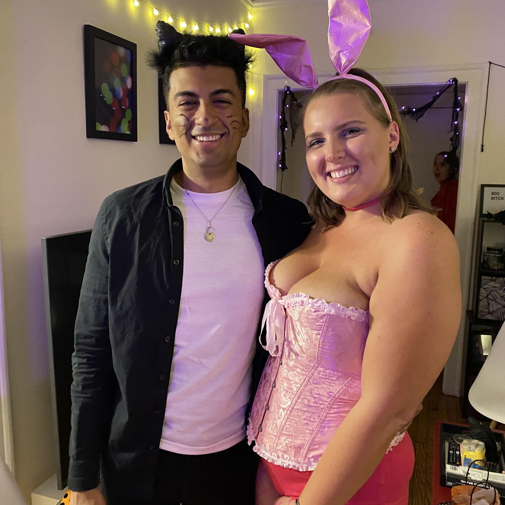 October 2022: our first Halloween - Junaid dressed up as Diamond after we'd only been dating a month and a half.