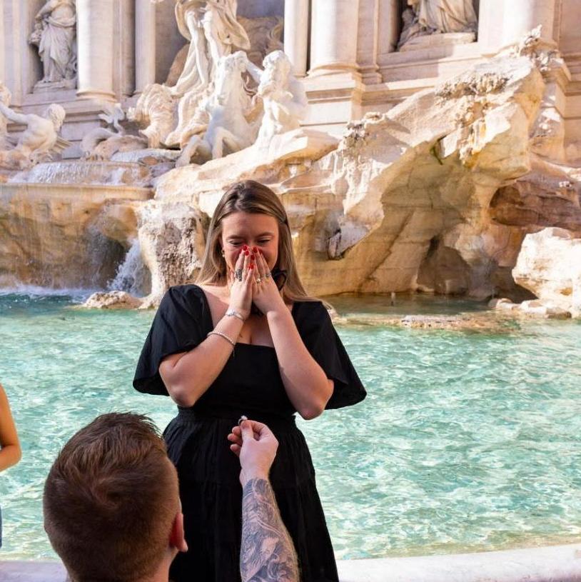 The Trevi Fountain in Rome, Italy where Tyler asked and Madison said "YES!"