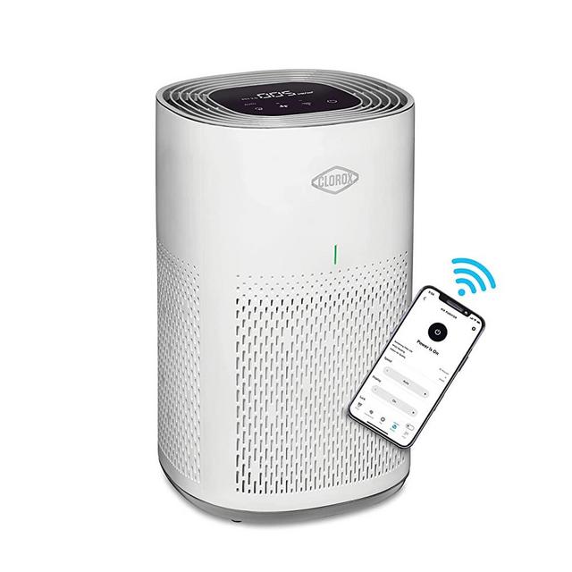 Clorox Smart Air Purifiers, True HEPA Filter, Works with Alexa, Medium Rooms up to 1,000 Sq Ft, Removes 99.9% of Viruses, Wildfire Smoke, Mold, Allergies, Dust, AUTO Mode, Whisper Quiet