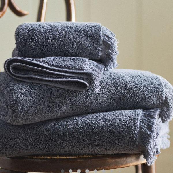 Plush Turkish Cotton Towel Collection Color Slate Set of 6 Towel Bundle