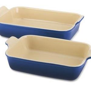 Le Creuset Heritage Stoneware Rectangular Bakers, Set of 2, Lapis