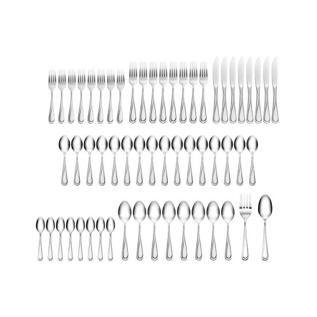 Hampton Forge Swirl Mirror 18/0 Stainless Steel 58 Piece Set, Service for 8