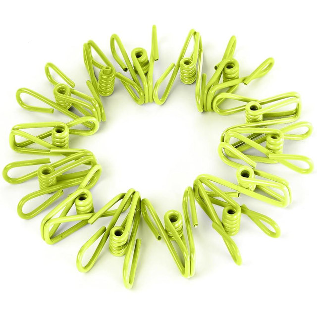 30 Pack Green Chip Bag Clips for Food - PVC 2 Inch Coated Sealer for Sealing Food - Paper Holder, Clothesline Clip for Laundry Hanging, Kitchen Bags, Multipurpose Clothes Pins