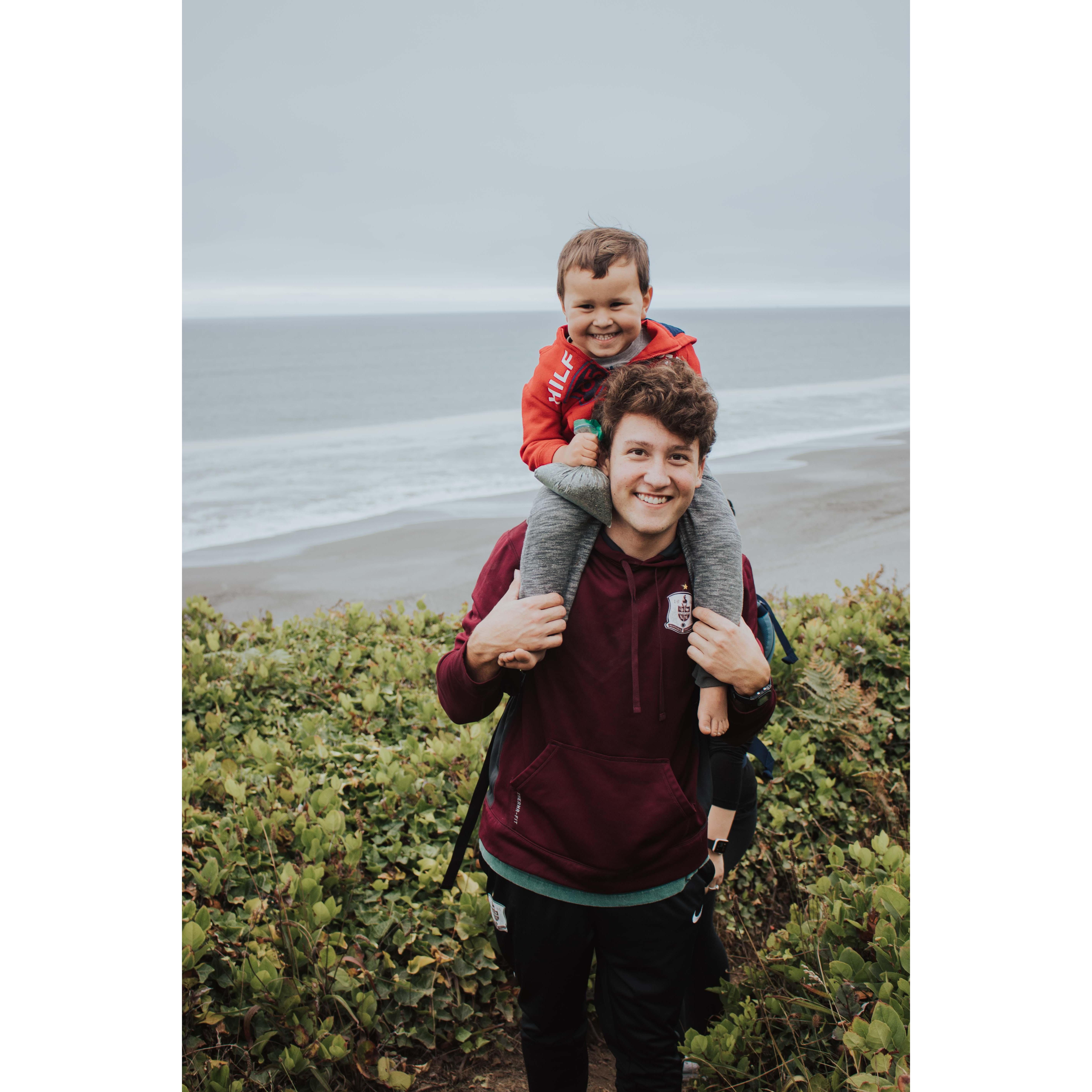 My nephew Parker loves Sam too much. He always wants to play with him and be carried by him.