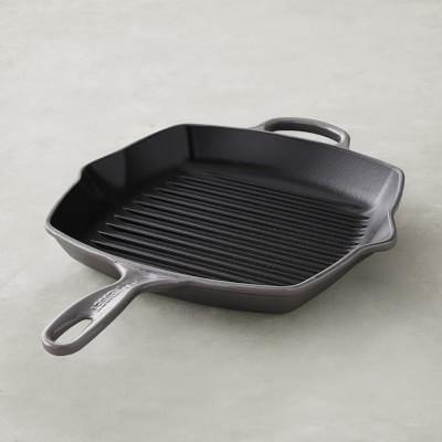 Le Creuset Signature Enameled Cast Iron Square Grill Pan, 10", Oyster Grey