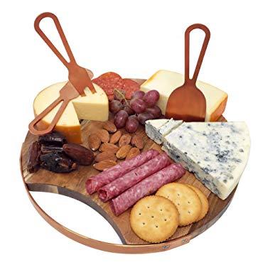 Choosy Chef Magnetic Cheese Board & Utensils (Brushed Copper)