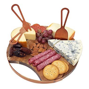 Choosy Chef Magnetic Cheese Board & Utensils (Brushed Copper)