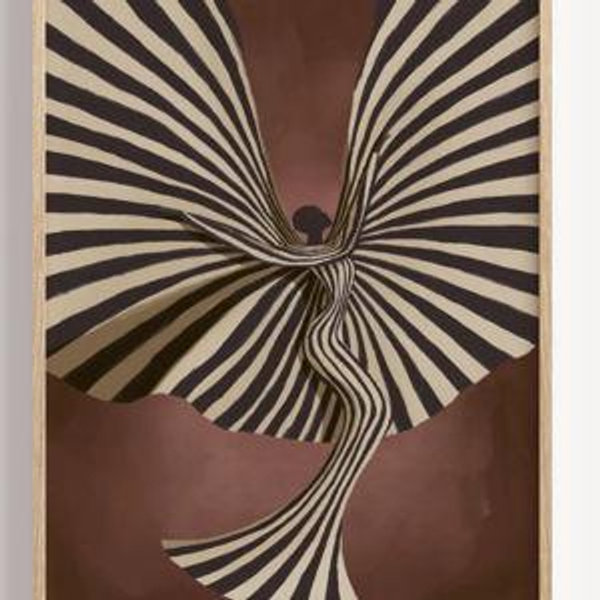Silent Figure Art Print, Framed Natural, A0